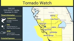 National Weather Service issues tornado watch for Sarasota County