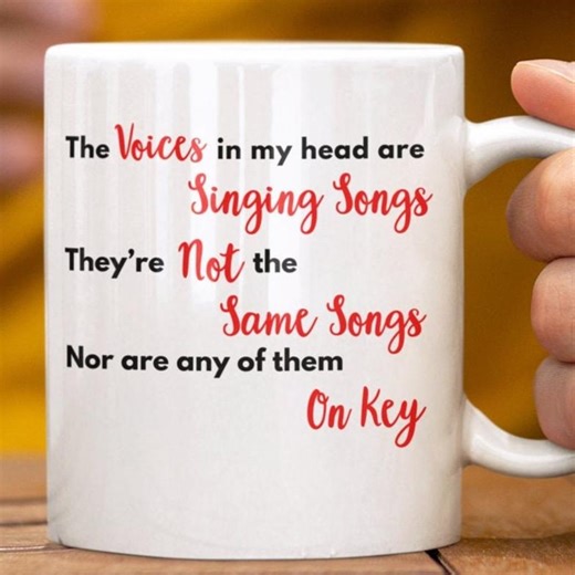 Funny Voices Ceramic Mug | Humorous Coffee Cup Gift - Etsy