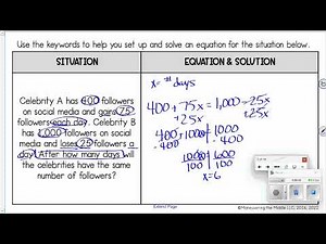 Writing Equations with Variables on Both Sides - KMS 7th Grade Math/Accelerated 7-8 Math