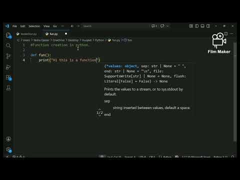 Function Creation In Python