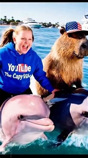 Capybara Dolphin Race Cheating Gone Wrong #capybara