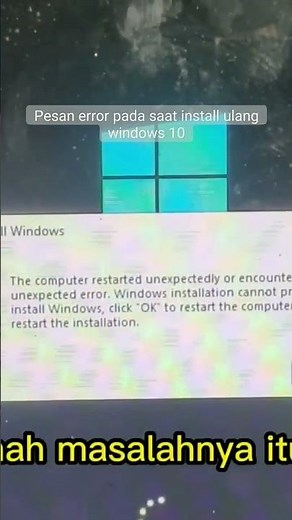 Pesan error pada saat install ulang windows 10 #pejuangrupiah #kopihitam