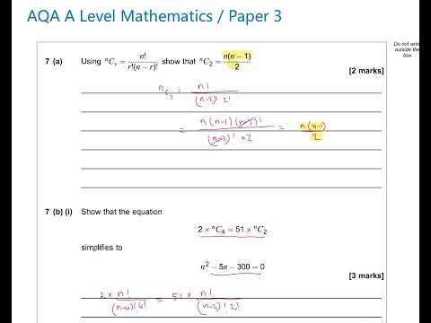 AQA A Level Mathematics / Paper 3 / Combination Formula