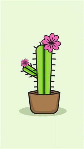 Cute Cactus Vector Art 🌵 | Adobe Illustrator Speed Design #shorts #vectorart #motionmation