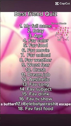 Best friend quiz ( first time using templates)