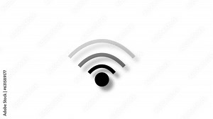 wireless network icon, wifi WiFi wave signal symbol point changing level of signal, Wireless technology concept, sign. wifi point with a changing level of signal, wireless network icon, wifi symbol, Stock Video
