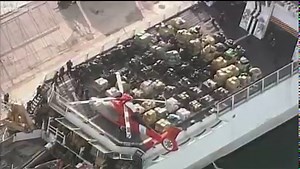 MASSIVE DRUG BUST: The US Coast Guard is offloading more than a BILLION dollars' worth of drugs in South Florida that were seized from traffickers: 54,500 pounds of cocaine and 15,800 pounds of marijuana. It's one of their largest seizures to date! STORY: https://bit.ly/3sQryLA | FOX 13 News - Tampa Bay