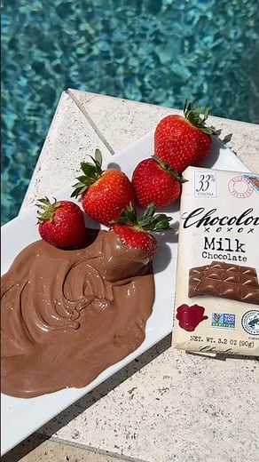 First day of summer calls for strawberries, sunshine, and melted Chocolove ☀️🍓🍫 #summer #chocolate