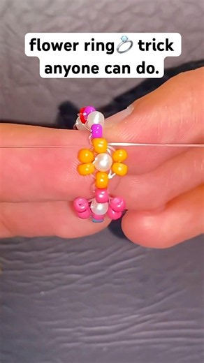 Genius beaded flower ring hack anyone can do🌸 #diy #beads #genius