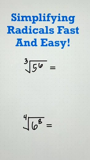 2.4K views · 20 reactions | Simplifying Radical Shortcut - Fast and Easy!  | Math Tricks Tutorial | Facebook