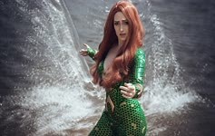 Mera  Cosplay  Redhead  Girl  Dc  Comics  4K  Live  Wallpaper
