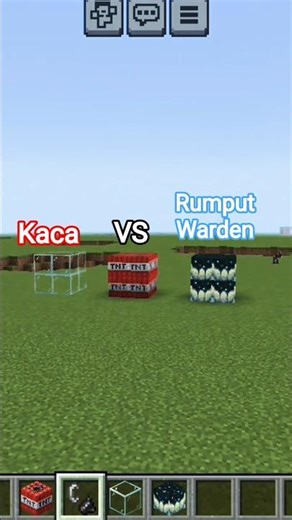 Aku membuat tantangan kaca vs rumput warden di minecraft #anresta #shorts