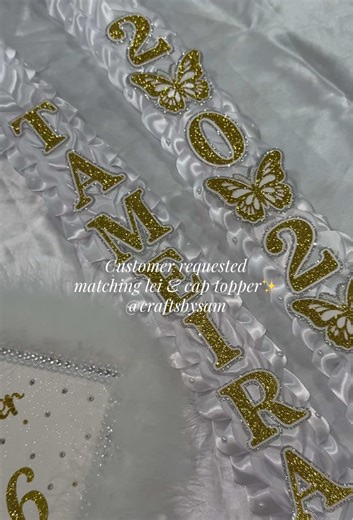 Matching Cap Toppers and Double Leis for Graduation