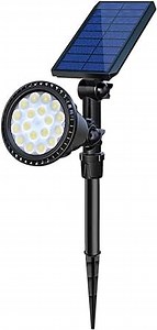 Solar Spot Lights Outdoor, Bright Solar Landscape Spotlights Waterproof 18LED 2-in-1 Solar Powered Flag Light Adjustable Auto On/Off Uplights for Flag Pole Yard Garden Decor Patio, 1Pack (Cool White)