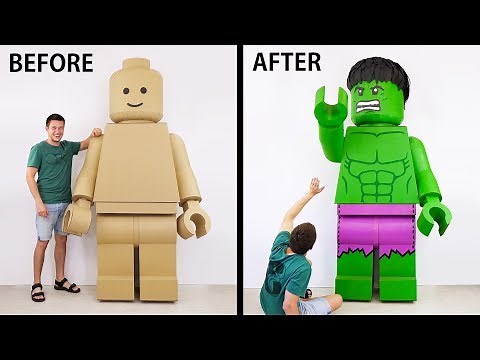 Transformation of a GIANT Lego Man into an Insane HULK