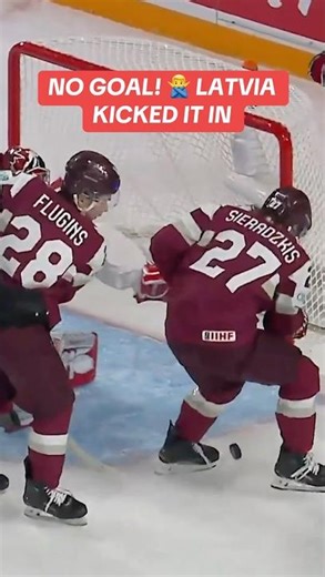 NO GOAL! Latvia’s score-opening goal was waved off after being ruled a kick. #WorldJuniors