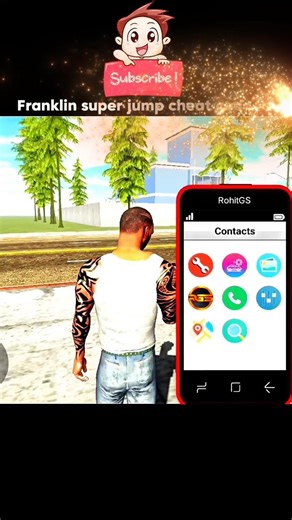 Franklin super jump 😱 cheat code ( Indian bike driving 3d ) #viralshort #indianbikedriving3d #shorts