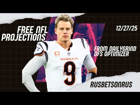 PrizePicks NFL Week 17 Projections From DailyGrind DFS Optimizer 12/26/25