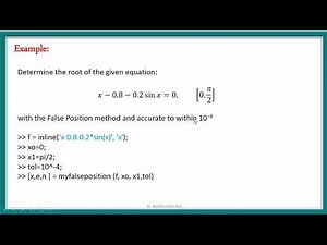 Lecture 6: False Position Method using MATLAB 2024‏