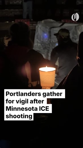The Oregonian on Instagram: "A crowd of a few hundred gathered in downtown Portland’s Terry Schrunk Plaza on Wednesday evening at a protest and vigil for the Minneapolis woman fatally shot by an Immigration and Customs Enforcement agent earlier in the day. People in the crowd gathered across the street from a federal office building held candles, flowers and signs that read “ICE KILLS” and urged the city to shut down an ICE facility in South Portland. They chanted “ICE out of Portland” and the n