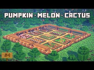 Minecraft: Automatic Cactus, Melon & Pumpkin Farm (Bedrock & Java) | Farmland Part 4