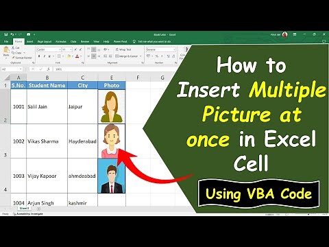 How to Insert Multiple Pictures at once in Excel and automatically size to fit cells(Using VBA Code)