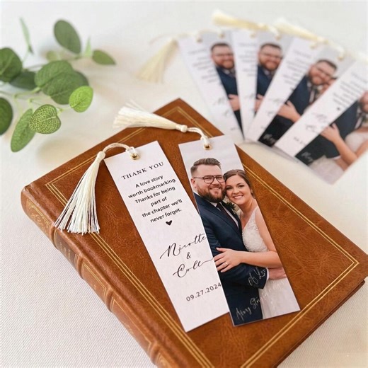 Personalized Photo Bookmark Favor, Wedding Anniversary Keepsake, Custom Printed Bookmark With Tassel, Literary Wedding Keepsake for Guests - Etsy