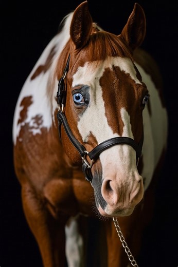 14K views · 1K reactions | Those icy blue eyes and bold chestnut markings make it truly one of a kind. A perfect mix of grace, strength, and spirit. ✨ #PaintHorse #EquineBeauty #HorseLovers #WesternStyle #BlueEyedHorse #fblifestyle | Coloured Stallions | Facebook