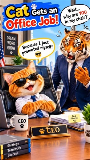 Cat Gets an Office Job! 😂🐯 | Funniest Boss Ever! #catshorts #catcomedy #catvideos #funnyanimals