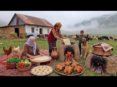 Daily rural Life in Iran | Cooking Biryani Duck, Meatballs & Baking Bread in Tandoor