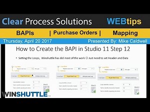 WINSHUTTLE Tutorial & WEBtips: Got BAPIS? Winshuttle Direct Training