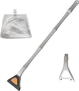 Fish Tank Cleaner，Aquarium Cleaning Tool ，Adjustable Long Handle Fish Tank Brush Cleaner Set，3 in 1 Aquarium Cleaning Tools Kit Including Fishing Net，Seaweed Scraper