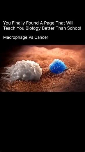 Explaining Biology on Instagram: "Macrophage vs Cancer – The Cell Battle! Macrophages are powerful immune cells that act like the body’s security guards. Their job is to: Detect harmful cells 🕵️‍♂️ Swallow and destroy them 🧹 Alert other immune cells 🚨 Cancer cells, however, are smart. They can: Hide from the immune system 🫥 Release signals to weaken macrophages 😈 Even “reprogram” macrophages to help the tumor grow 😳 ⚔️ The Fight: In a healthy body → macrophages attack cancer. In advanced c