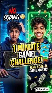 1 Minute Mein Game Banaya 😱 | No Coding Challenge 💰 Zero Code Game Maker!