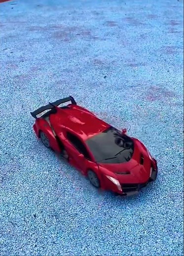 Remote control transformer car with lights- convertible robot car