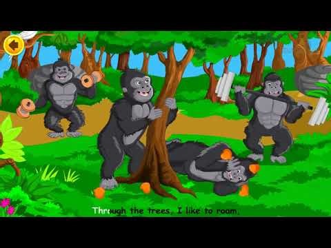 Learn Animal Names in English Gorilla Song for Toddlers Mealtime Fun