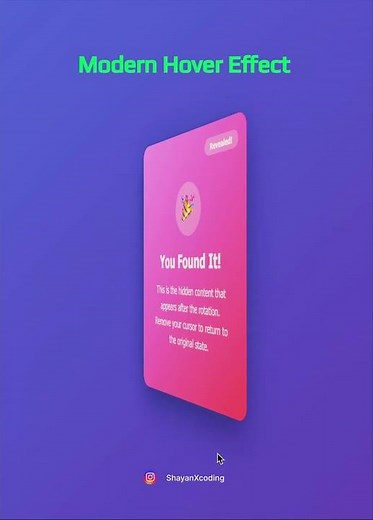Modern 180° Card Flip on Hover | HTML CSS Hover Animation #coding #shayanxcoding