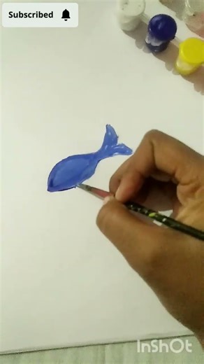 Painting Easiest Fish for Beginners 🐬 😱 #shorts