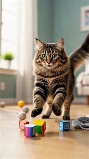 Can This Cat Stack Blocks Without Toppling? 😹