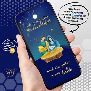 Blessed Christmas Greetings Online | Animated Christmas Ecard With Nativity Scene & Music | Contemplative Digital Greeting Card | Holy Family | - Etsy Australia