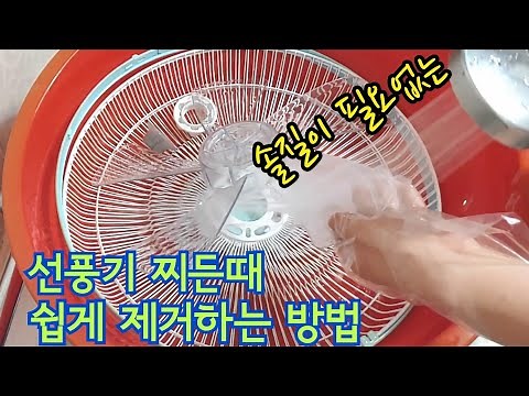 선풍기를 솔질없이 깔끔하게 세척하는 방법/날개와 안전망의 찌든때 제거/선풍기청소
