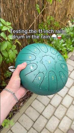 The bigger drum, the deeper the sound 🌧️ #garden #home #rain #instrument #raindrum