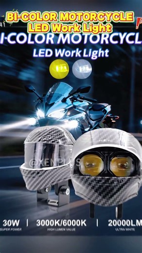 Xenplus LM41 30W LED Skull-Shaped Motorcycle Spotlights Double Colors Fog Lamp Led Auxiliary Lights