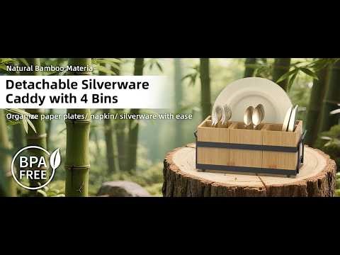 Neaclynn Silverware Caddy | Portable Party Utensil Organizer for BBQs & Gatherings