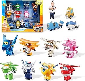 Super Wings - 5" Transforming Airport Airplane Toys Collection Playset Vehicle Action Figures | Plane to Bot | Fun Preschool Toy Plane for 3 4 5 Year Old Boys and Girls | Gifts for Birthday Kids