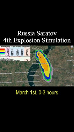 Russia Saratov 4th blast simulation, Radiation death zone. Зона радиации, в которой трудно выжить.
