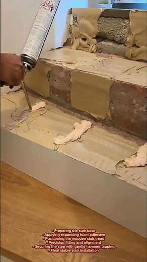 Amazing Wooden Stair Installation Using Expanding Foam and Adhesive | Smart Carpentry Technique