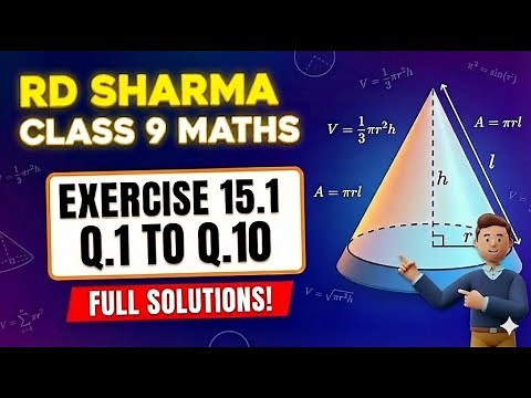 RD SHARMA CLASS IX | EX.15.1 (2024-25) | Q.1 TO Q.10