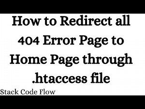 How to Redirect all 404 Error Page to Home Page through .htaccess file
