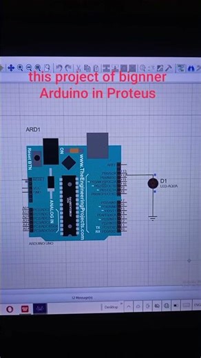 LED Control Using Arduino Uno Proteus Simulation #arduino #led #lcd #project #proteussimulation